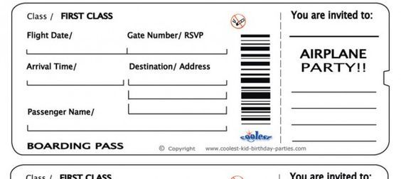 Free Printable Blank Boarding Pass Template